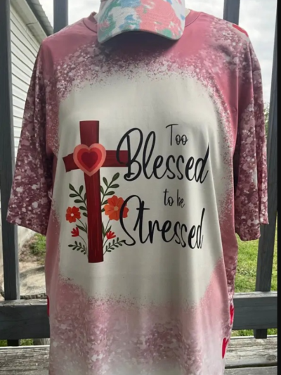 Too Blessed – Pink T-Shirt